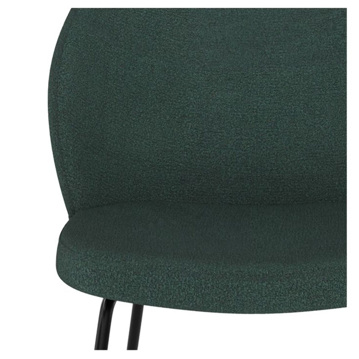 Lot de 2 chaises vertes en tissu bouclette et pied en métal - Groom