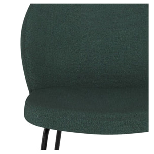 Lot de 2 chaises vertes en tissu bouclette et pied en métal - Groom