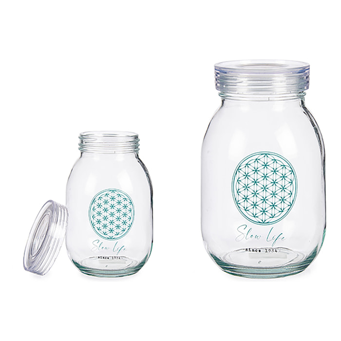 Set de 4 botes con tapa 1,8 l.