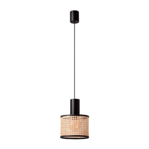 MAMBO 210 Lampe suspension simple noir/rotin