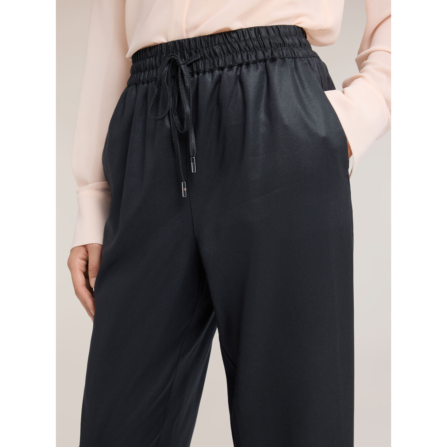 Motivi - Joggers in lyocell laminato - Nero