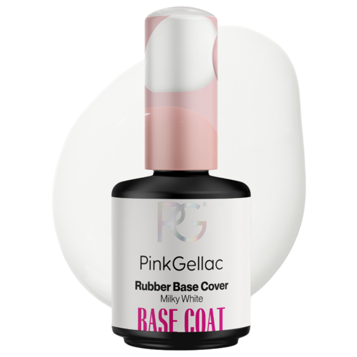 Vernis semi-permanent - Rubber Base Coat - Milky White - 15 ml