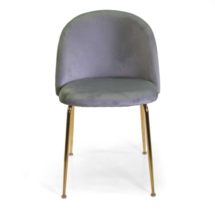 Sedia Sammi Vacchetti in velluto grigio con struttura oro cm50x57h77,5