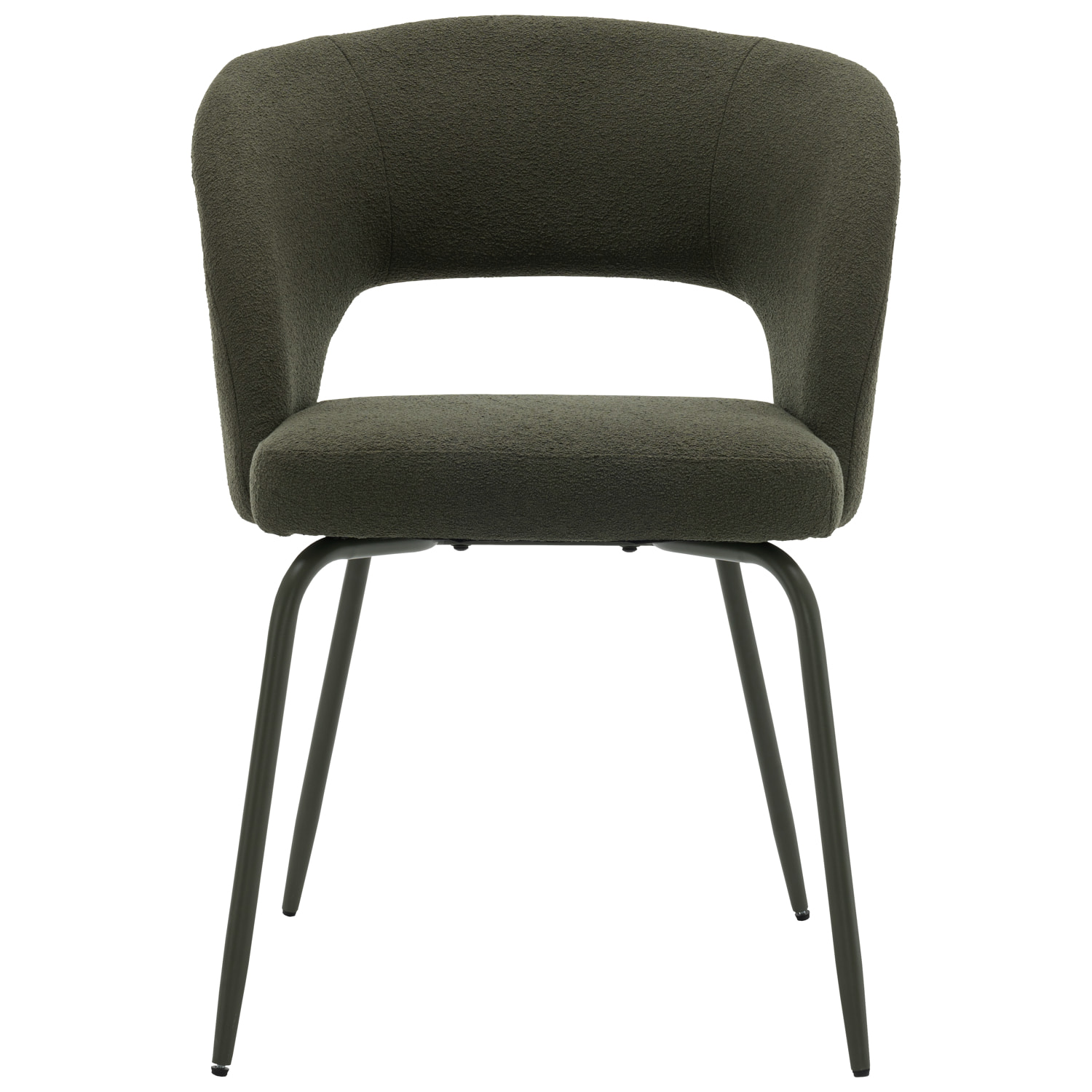 Lot de 2 chaises en tissu boucle vert FLAVIA