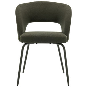 Lot de 2 chaises en tissu boucle vert FLAVIA