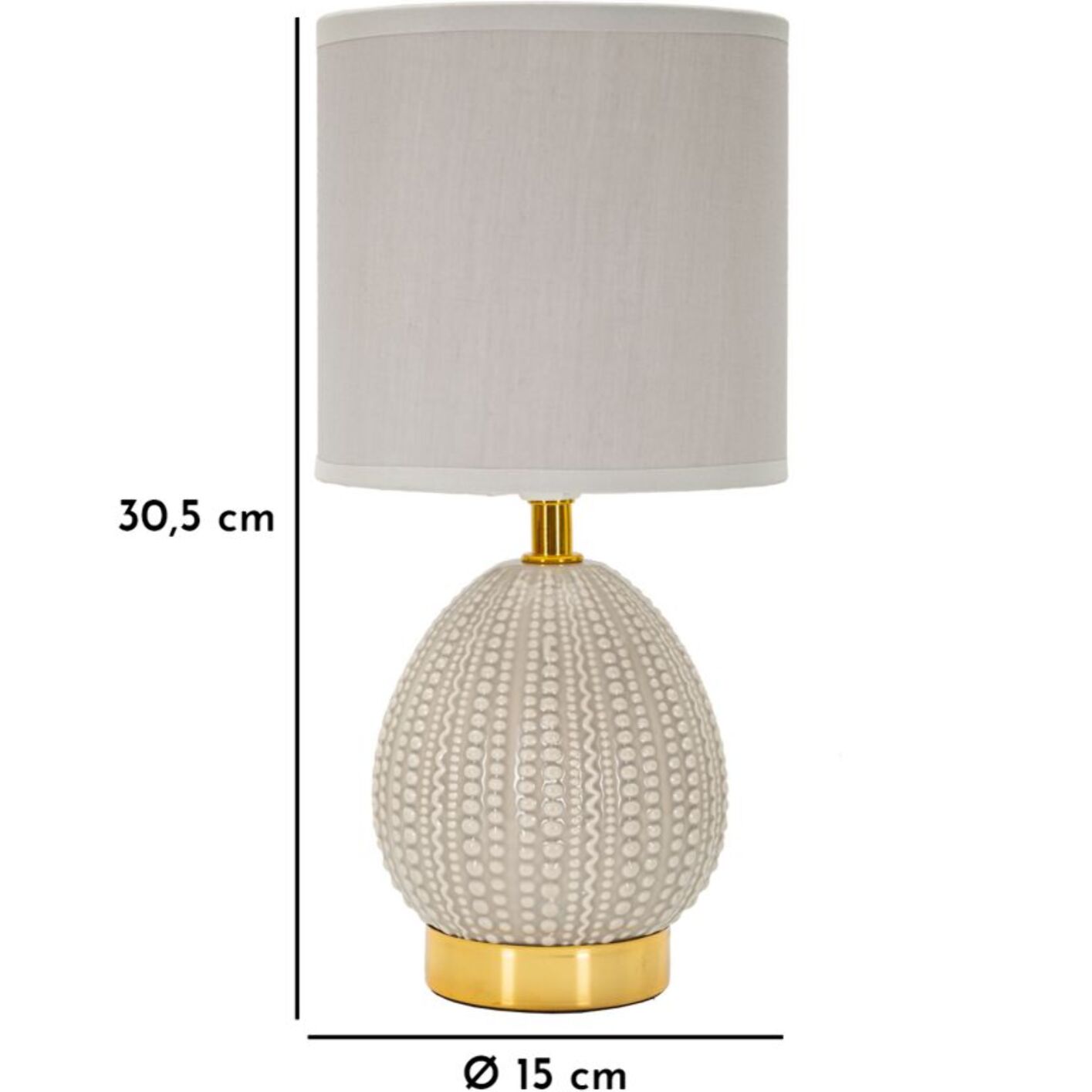 LAMPADA DA COMODINO FLAVI GRIGIA CM Ø 15X30,5