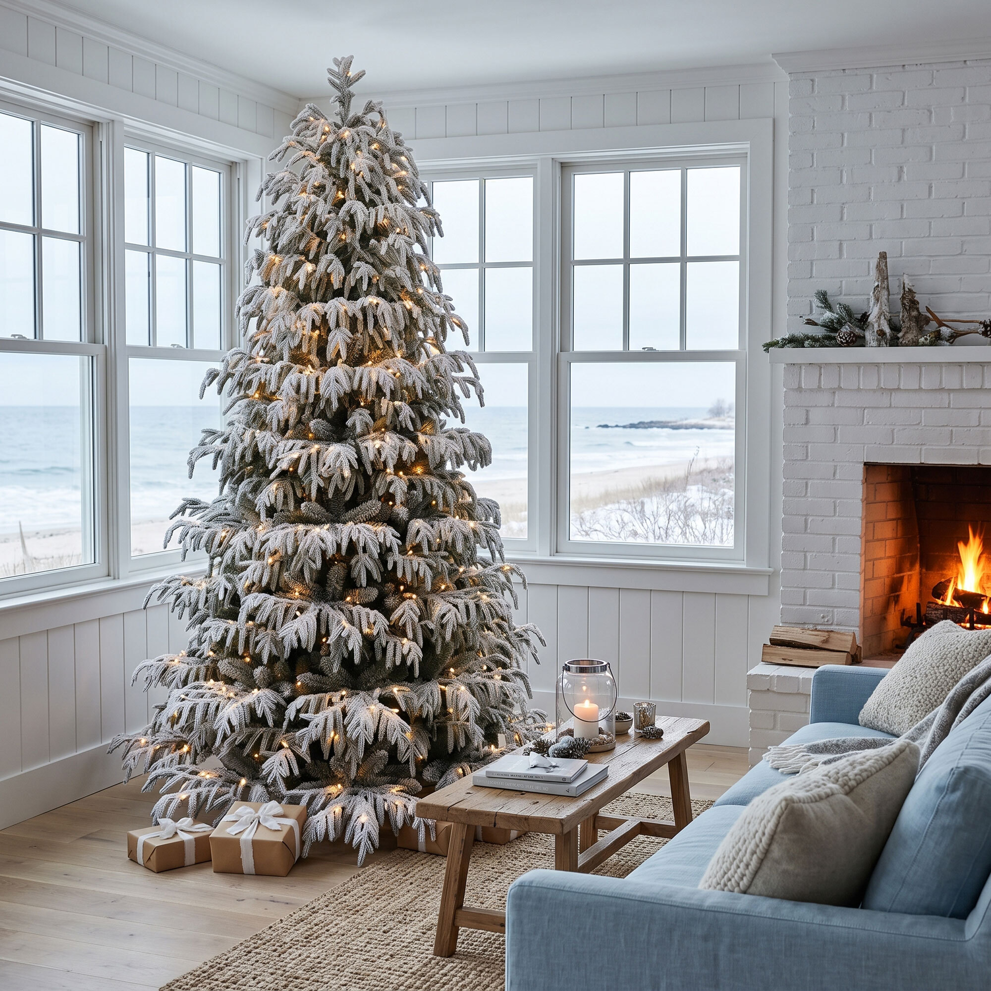 Lucciola - Albero di Natale con 450 luci LED in PE e PVC Ø137x210 cm 1000 Punte