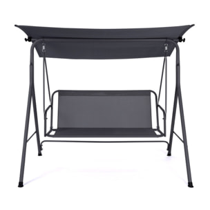 Balancelle de jardin grise textilène 170cm