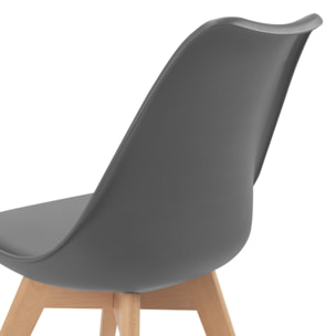 Chaises Nordia pieds bois de hêtre - Mix color - Gris, gris clair, bleu, blanc