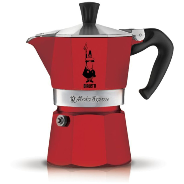 Cafetière italienne BIALETTI Moka Express Rouge - capacité 3 tasses