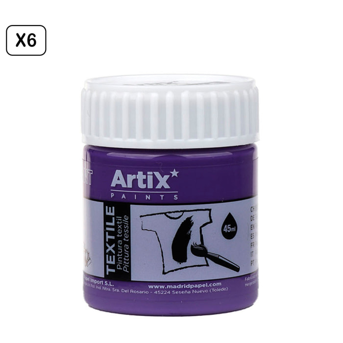 Pack 6 Uds. PITTURA TESSILE VIOLA 45 ml