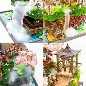 País de las hadas. Maqueta de madera, diseño 3D realista con gran detalle y luces led.