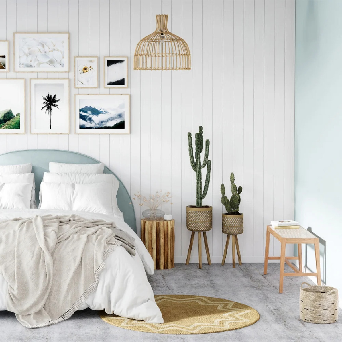 Banc 2 places en bois de chêne massif et cannage - Kappa