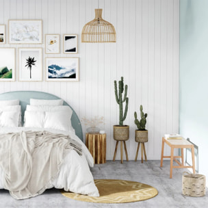 Banc 2 places en bois de chêne massif et cannage - Kappa