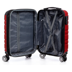 Set di 2 valigie Trolley espandibili, in materiale leggero ABS ad alta resistenza con angoli rinforzati. Chiusura a combinazione, 4 ruote girevoli doppie a 360° e removibili.