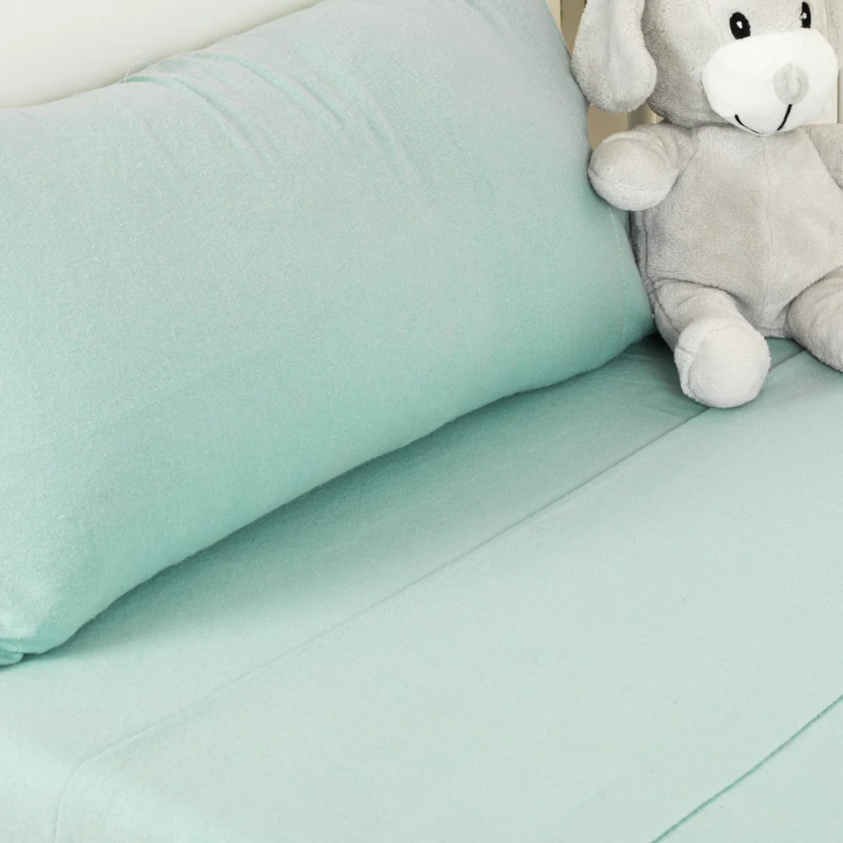 Jogo de lençóis flanela verde tiffany cama bebé