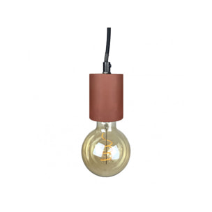 Suspension lumineuse en béton rouge - PRAO 164