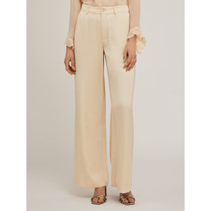 Motivi - Pantaloni palazzo in raso satin - Beige