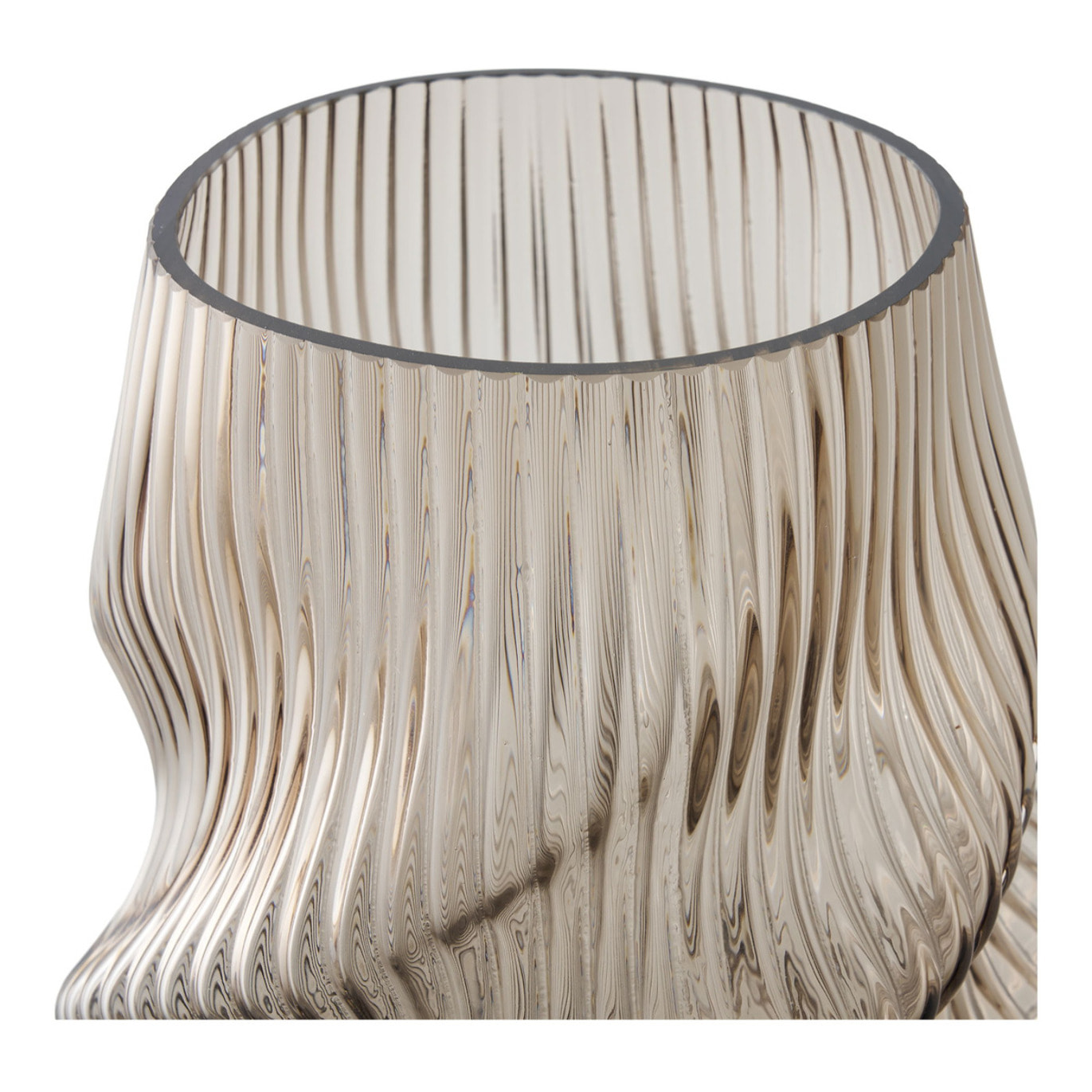 Vaso in vetro soffiato a bocca marrone Vikasa Home ø17x25 cm