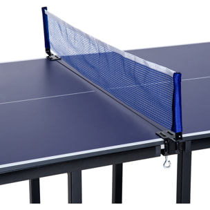 Mesa de Ping-Pong Plegable Mesa de Tenis de Mesa con Red y Marco de Acero para Interior y Exterior 182x91x76 cm Azul