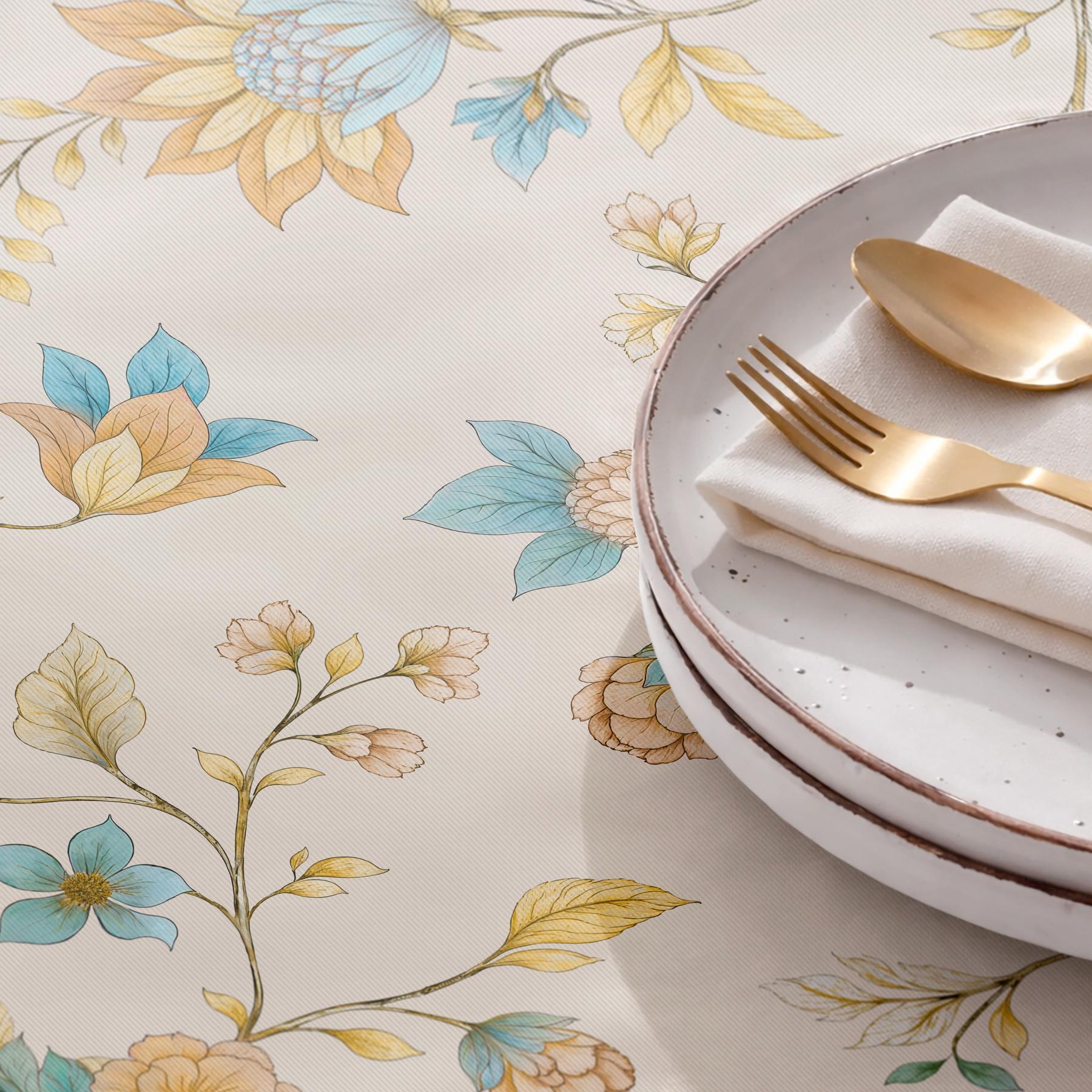 Nappe anti-taches ELARA BEIGE - en 100 % coton