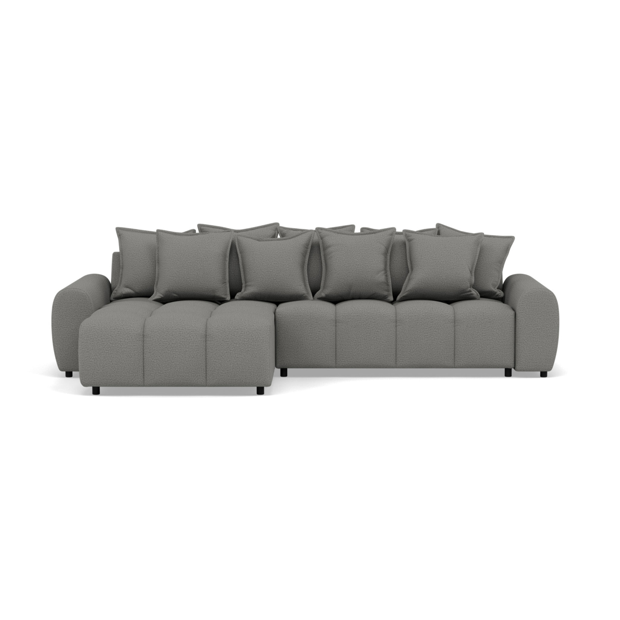 Adelaide - canapé d'angle réversible 4 places en tissu texturé - Gris