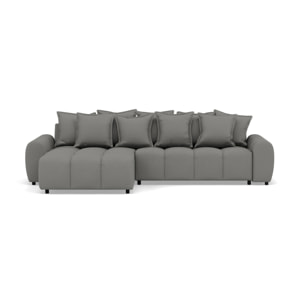 Adelaide - canapé d'angle réversible 4 places en tissu texturé - Gris