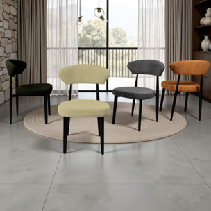 Lot de 2 chaises de salle à manger Tomasucci MELANIA, en tissu, beige, 57 × 48 × 81 cm