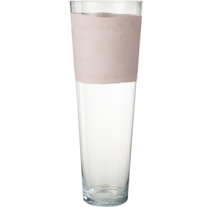 J-Line Vase Delph Verre Transparent/Rose Clair Extralarge