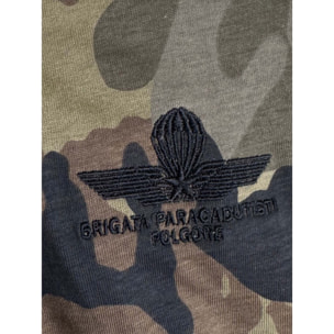 T-shirt Esercito camouflage verde in cotone uomo