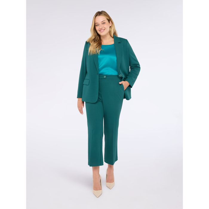 Fiorella Rubino - Pantalones kick flare de tejido elástico - Verde