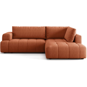 Canapé d'angle droit convertible 4 places en tissu chenille - ouverture rapide - BRERA
