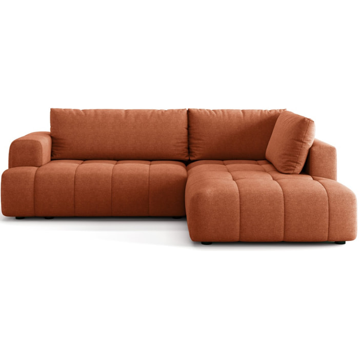 Canapé d'angle droit convertible 4 places en tissu chenille - ouverture rapide - BRERA