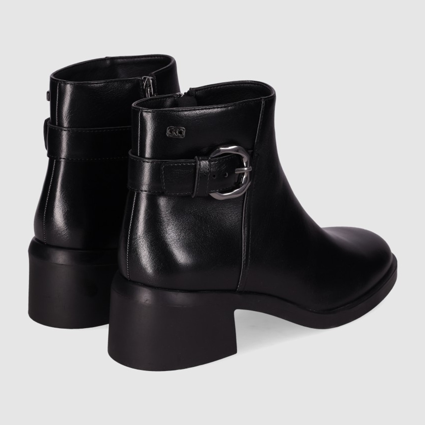 Botines de Piel Sintética - Negro - Tacón: 5 cm