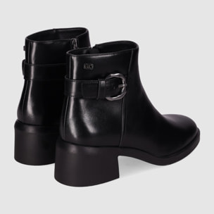 Botines de Piel Sintética - Negro - Tacón: 5 cm