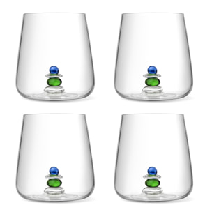Cairn Bleu & Vert - Lot de 4 gobelets assortis