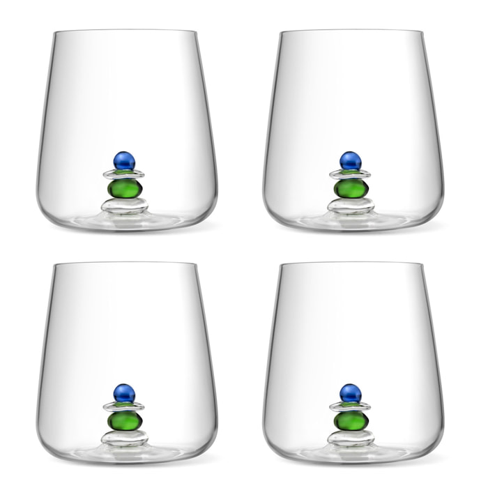 Cairn Bleu & Vert - Lot de 4 gobelets assortis
