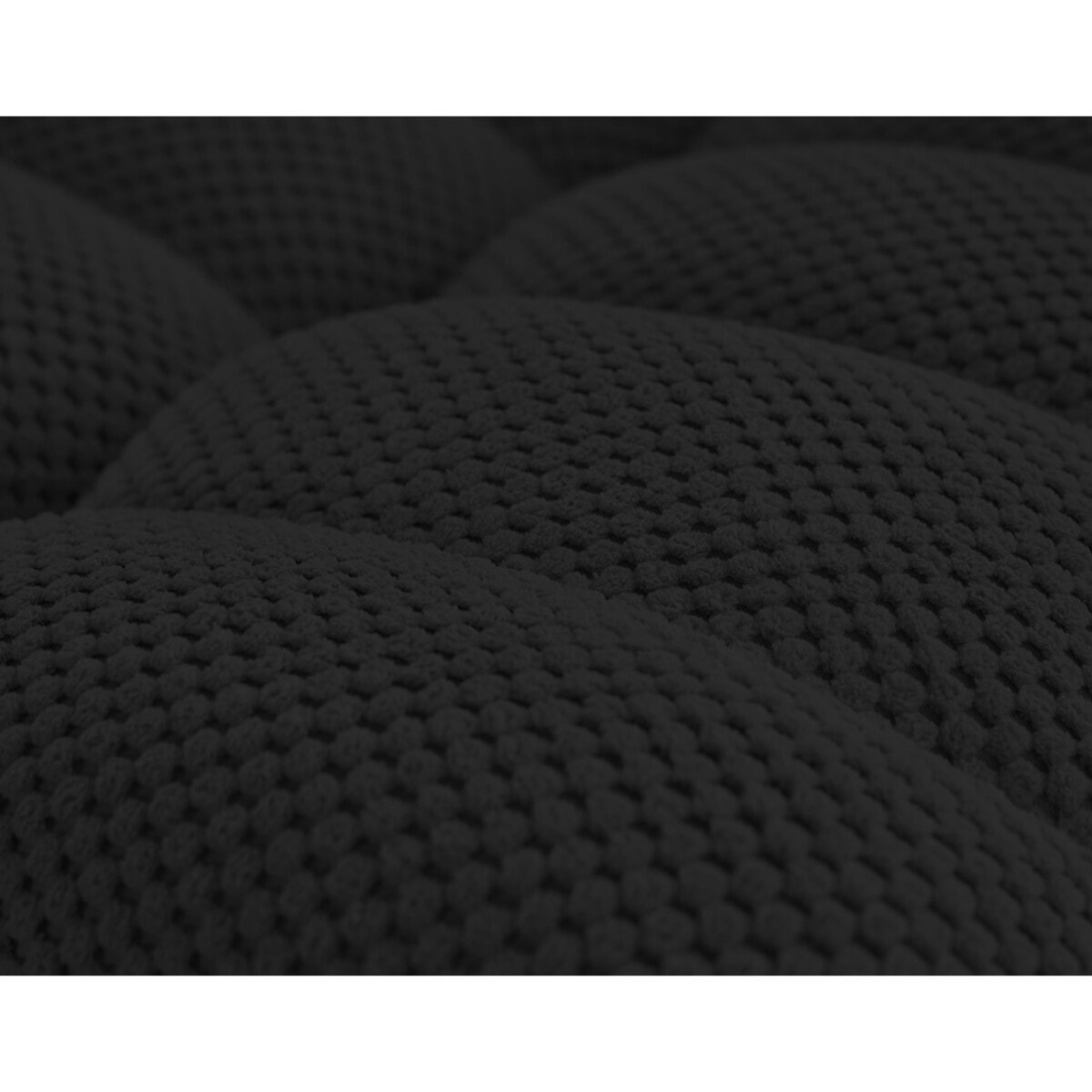 Ellie - module d'assise sans accoudoir 2 places en velours texturé - Noir