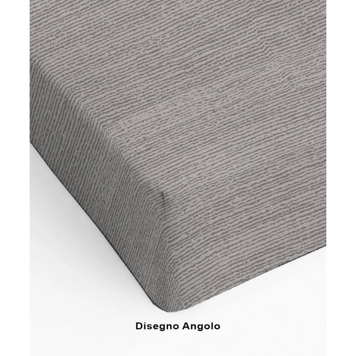 Lenzuolo Inferiore Angolare BAIA BEIGE 100% Cotone e Made in Italy rigato Moderno