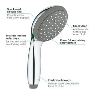 Douchette Chromé Vitalio Start 100 2 jets
