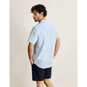 Camisa Manga Corta Azul Claro - Nocam