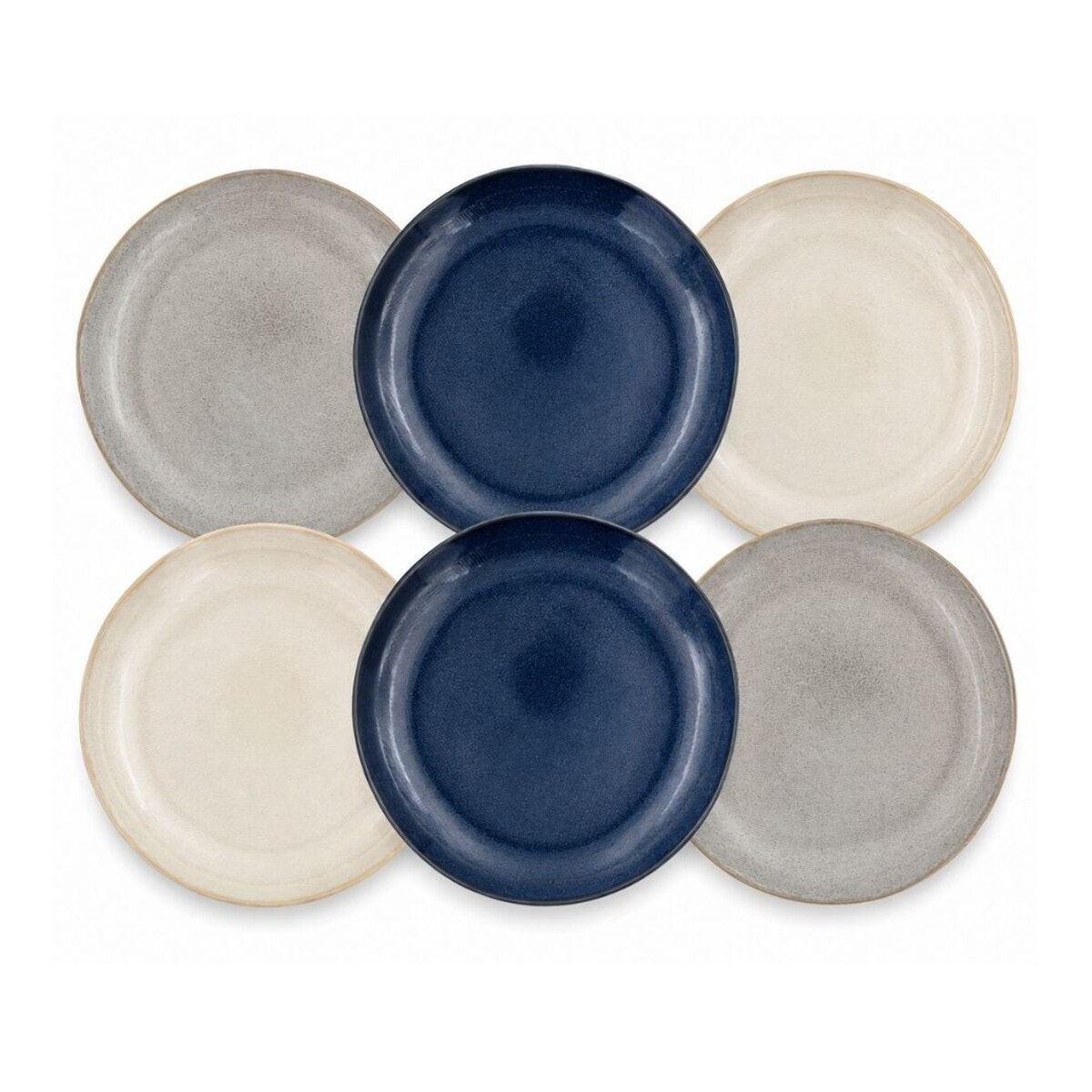 Lot de 6 grandes assiettes, OIA