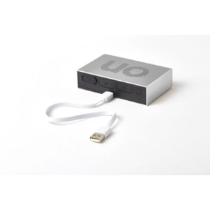Réveil LEXON Flip Premium Rechargeable Aluminium