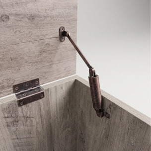 Kura - Cassapanca contenitore 100x50x40 cm Portaoggetti con Cerniere di Sicurezza e con Cassettiera in Legno Industrial