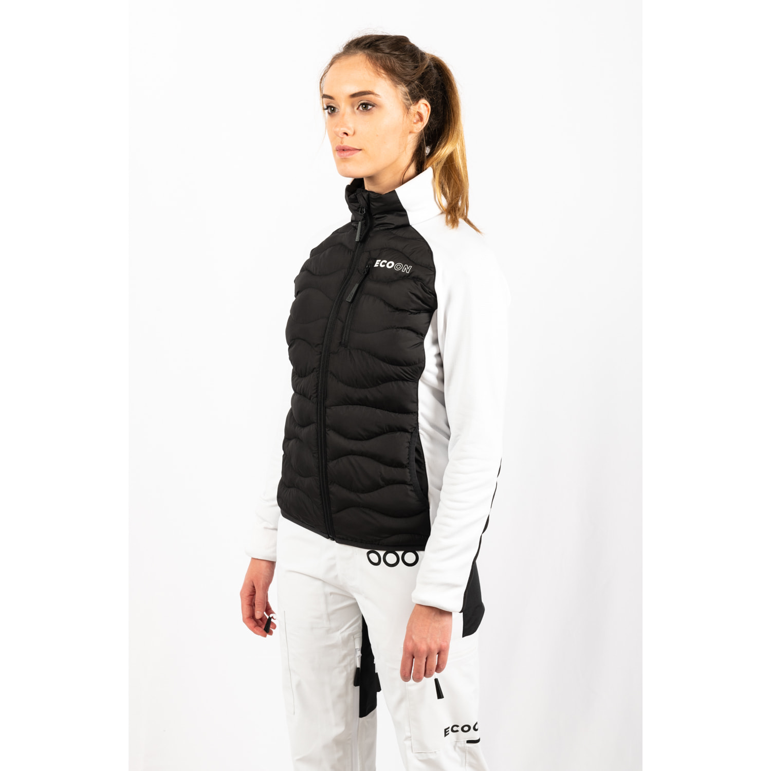 Chaqueta ECOActive Hybrid Insulated Jacket Women marca ECOON - Negro / Blanco