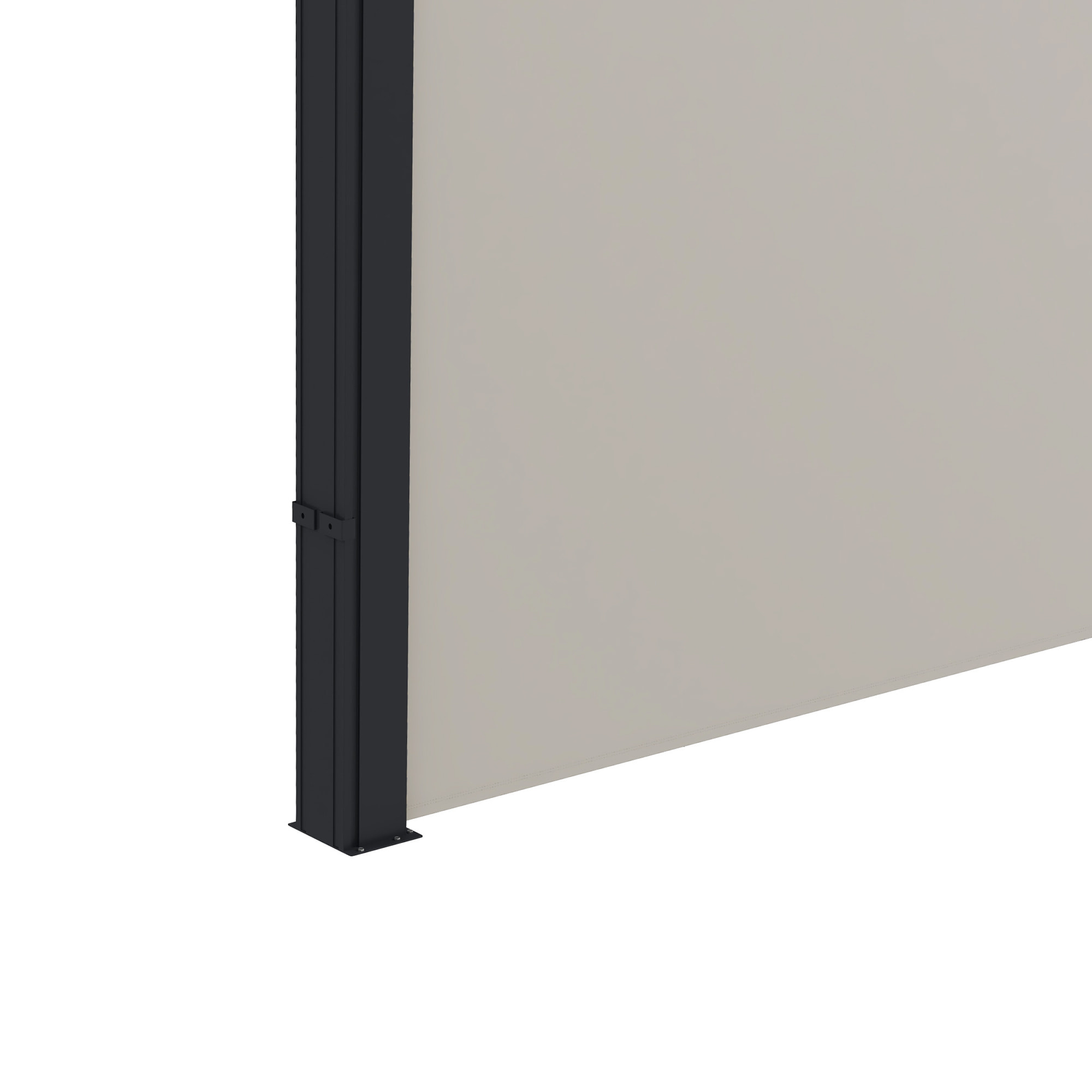 Store latéral brise-vue paravent rétractable dim. 3L x 1,40H m gris