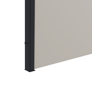Store latéral brise-vue paravent rétractable dim. 3L x 1,40H m gris