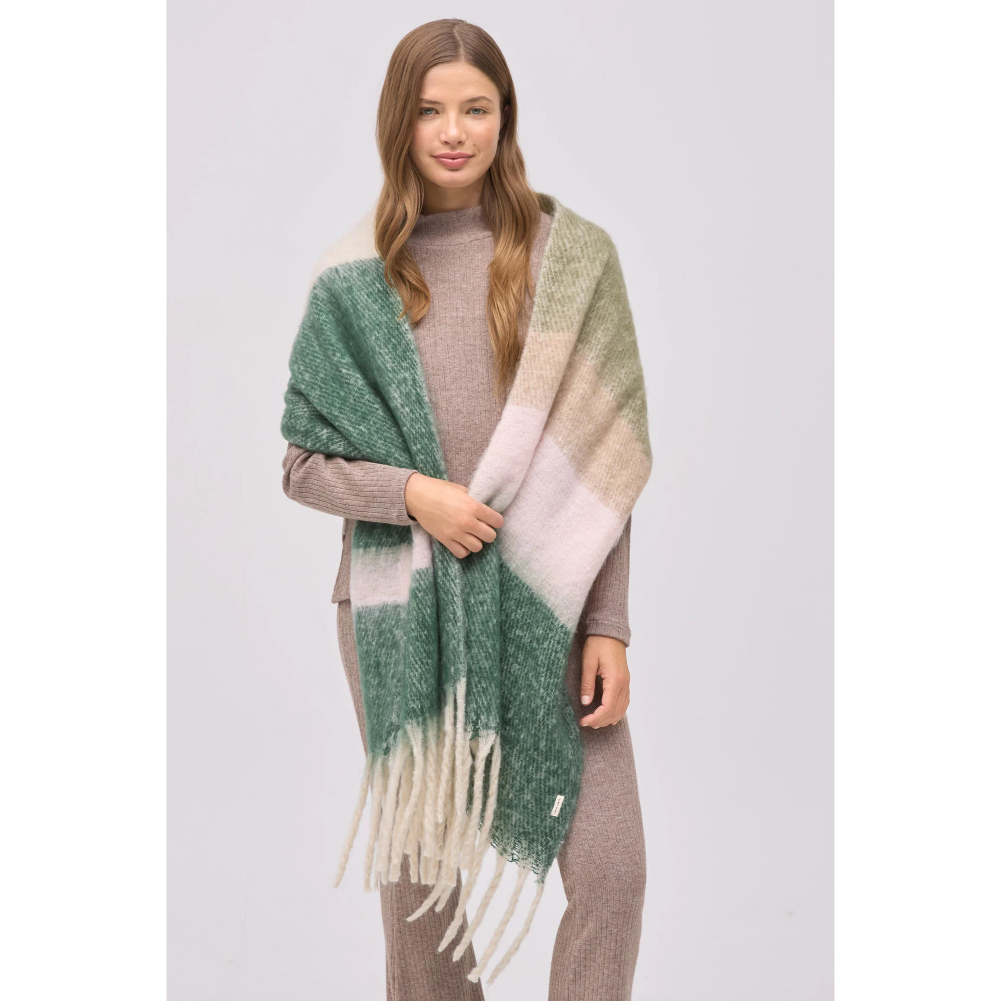 Sciarpa a righe verdi