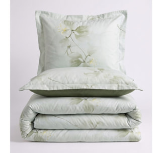 Parure housse de couette et taies oreiller 100% Satin de Coton imprimé
