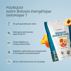NUTRI & CO Boisson Énergétique Isotonique en Poudre – Running, Vélo, Hyrox – 490g goût pêche
